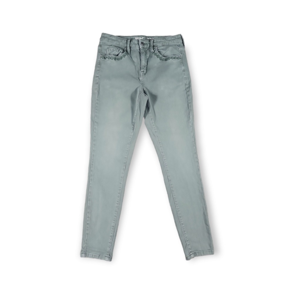 Mossimo Denim High Rise Skinny Stretch Jeans Green Women's Size 27x28